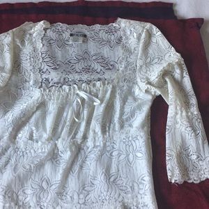 Cream Lace Top
